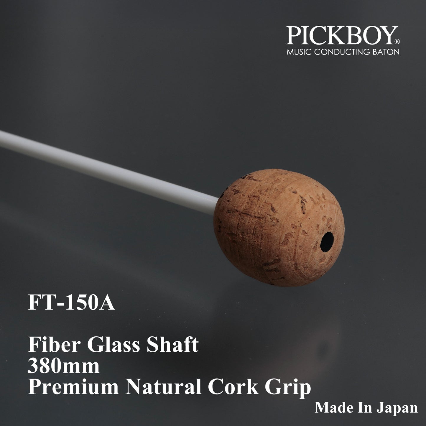 Bastón PICKBOY FT-150A | Eje de fibra de vidrio y empuñadura de corcho natural | 380 mm