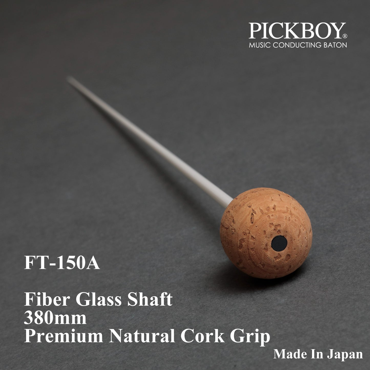 Bastón PICKBOY FT-150A | Eje de fibra de vidrio y empuñadura de corcho natural | 380 mm