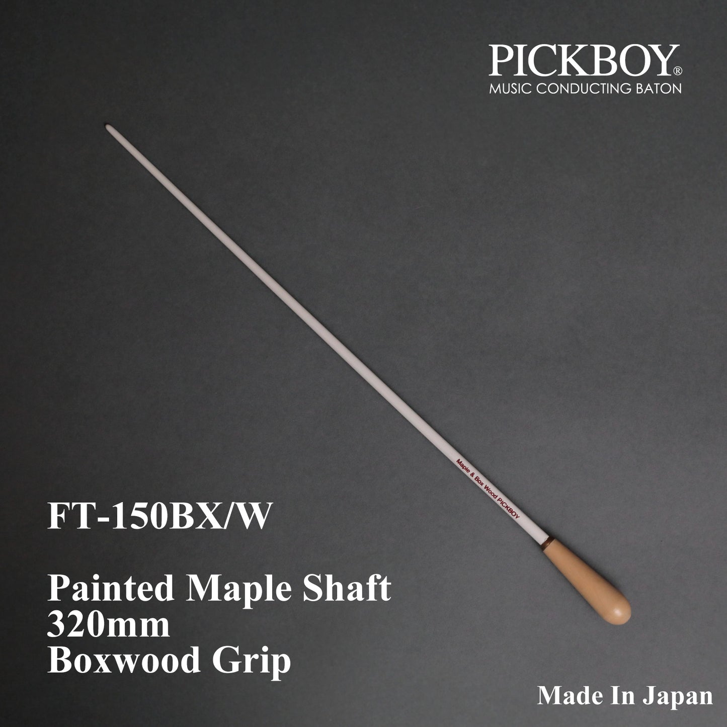PICKBOY Baton FT-150BX/W | Manico in acero e impugnatura in bosso | 320mm