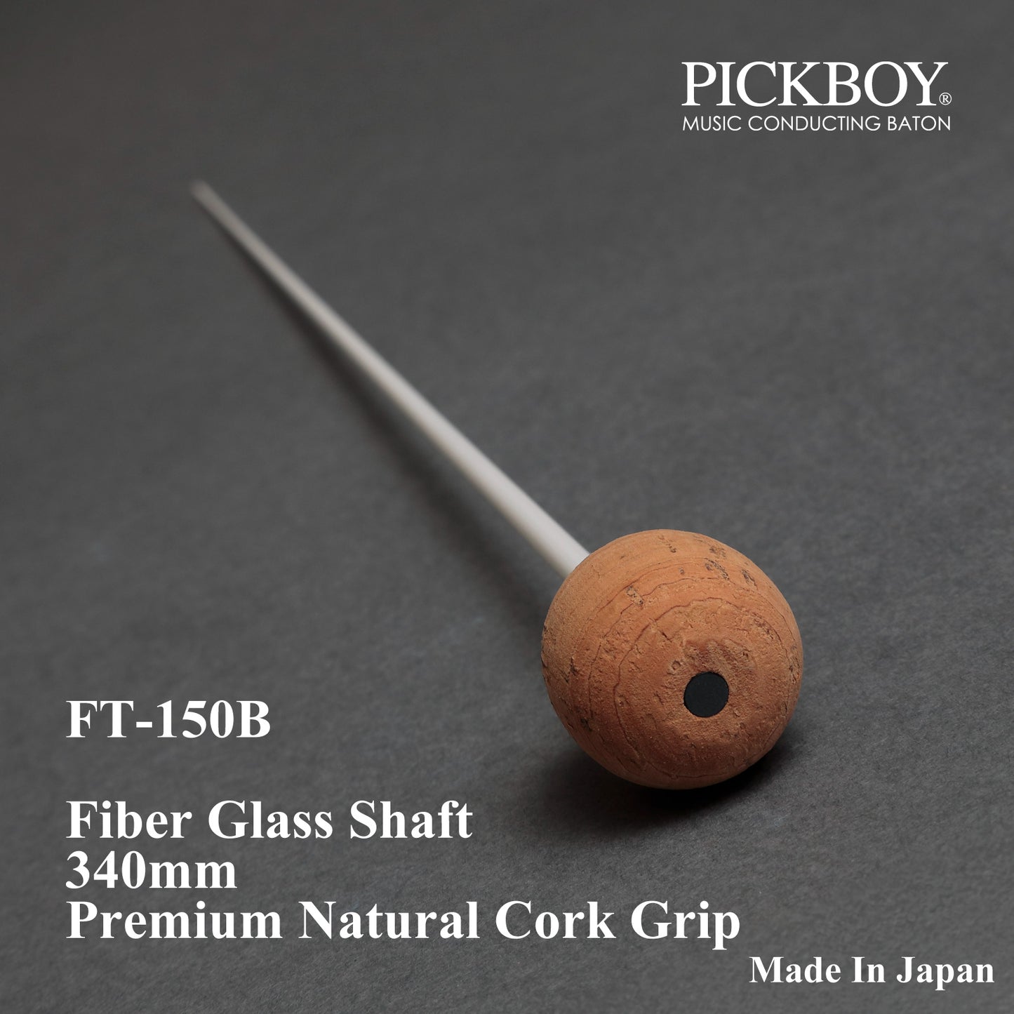Bastón PICKBOY FT-150B | Mango de fibra de vidrio y empuñadura de corcho natural | 340 mm