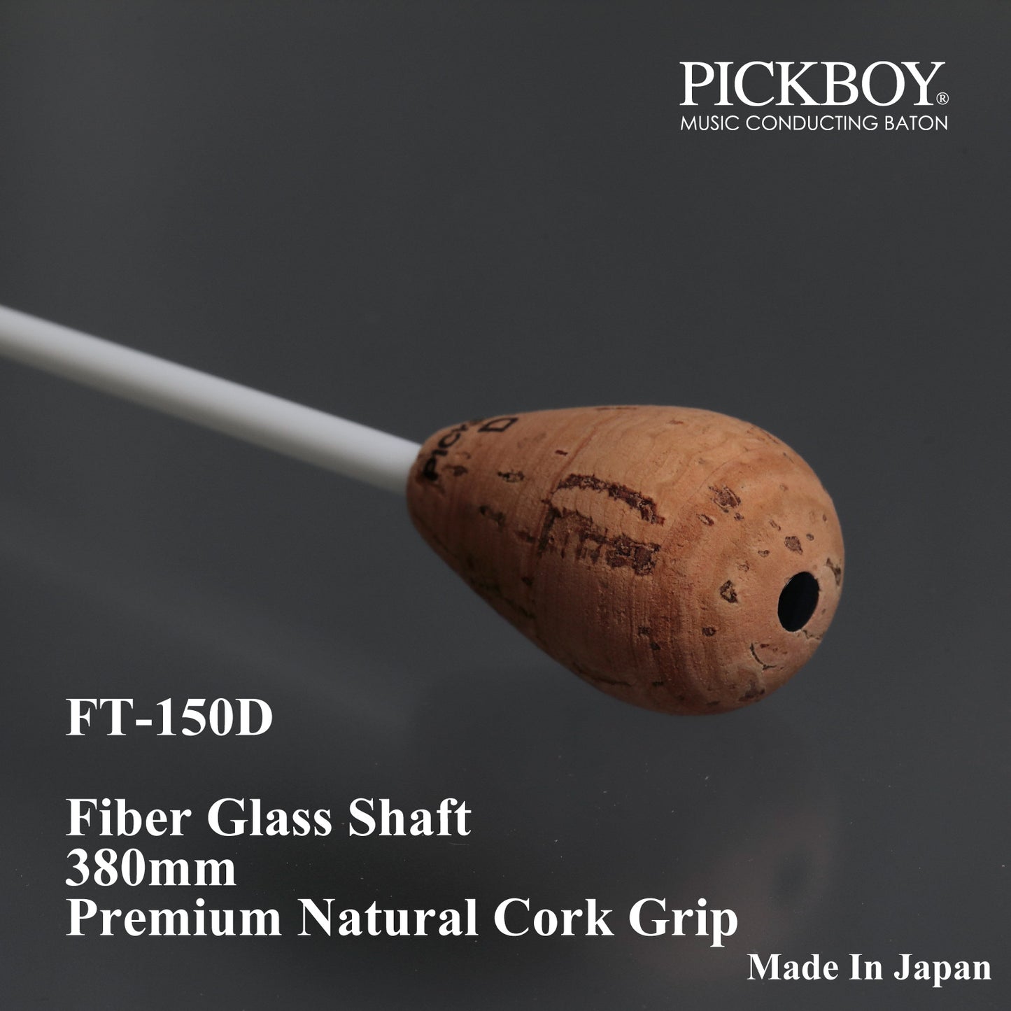 Bâton Pickboy FT-150D | Manche en fibre de verre et poignée en liège naturel | 380 mm