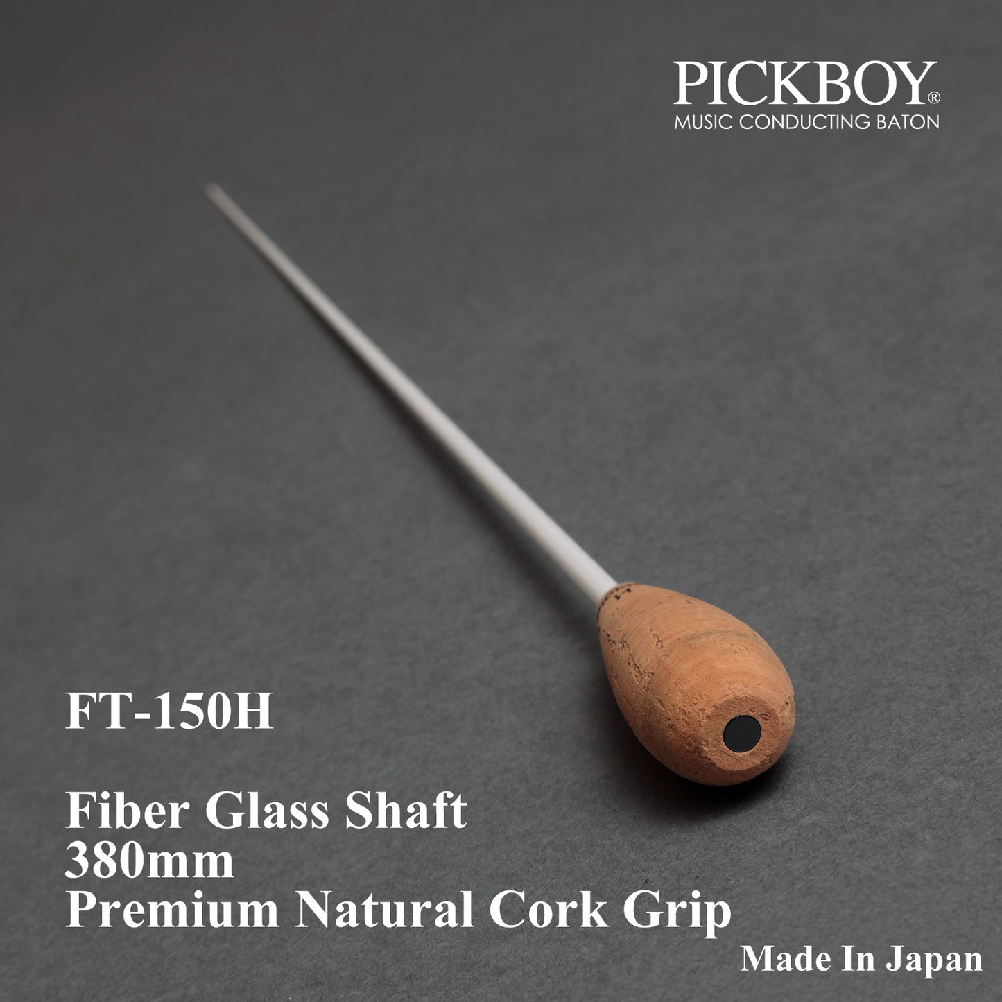 Bastón PICKBOY FT-150H | Eje de fibra de vidrio y empuñadura de corcho natural | 380 mm
