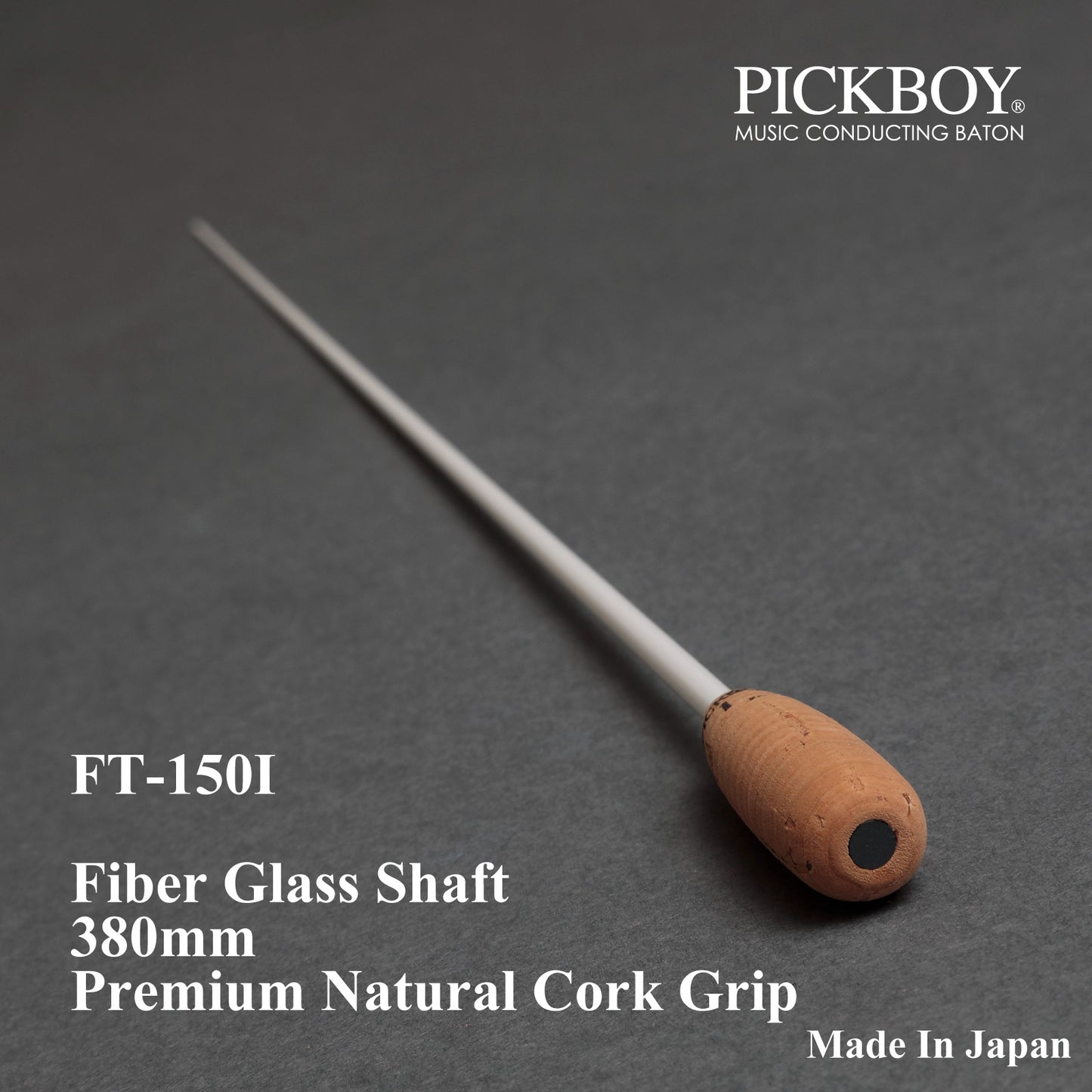 Bastone PICKBOY FT-150I | Asta in fibra di vetro e impugnatura in sughero naturale | 380mm
