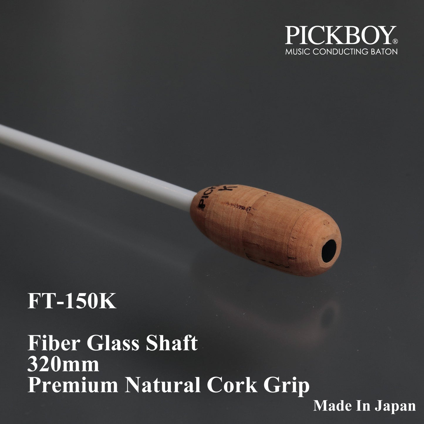 Bastón PICKBOY FT-150K | Mango de fibra de vidrio y empuñadura de corcho natural | 320 mm
