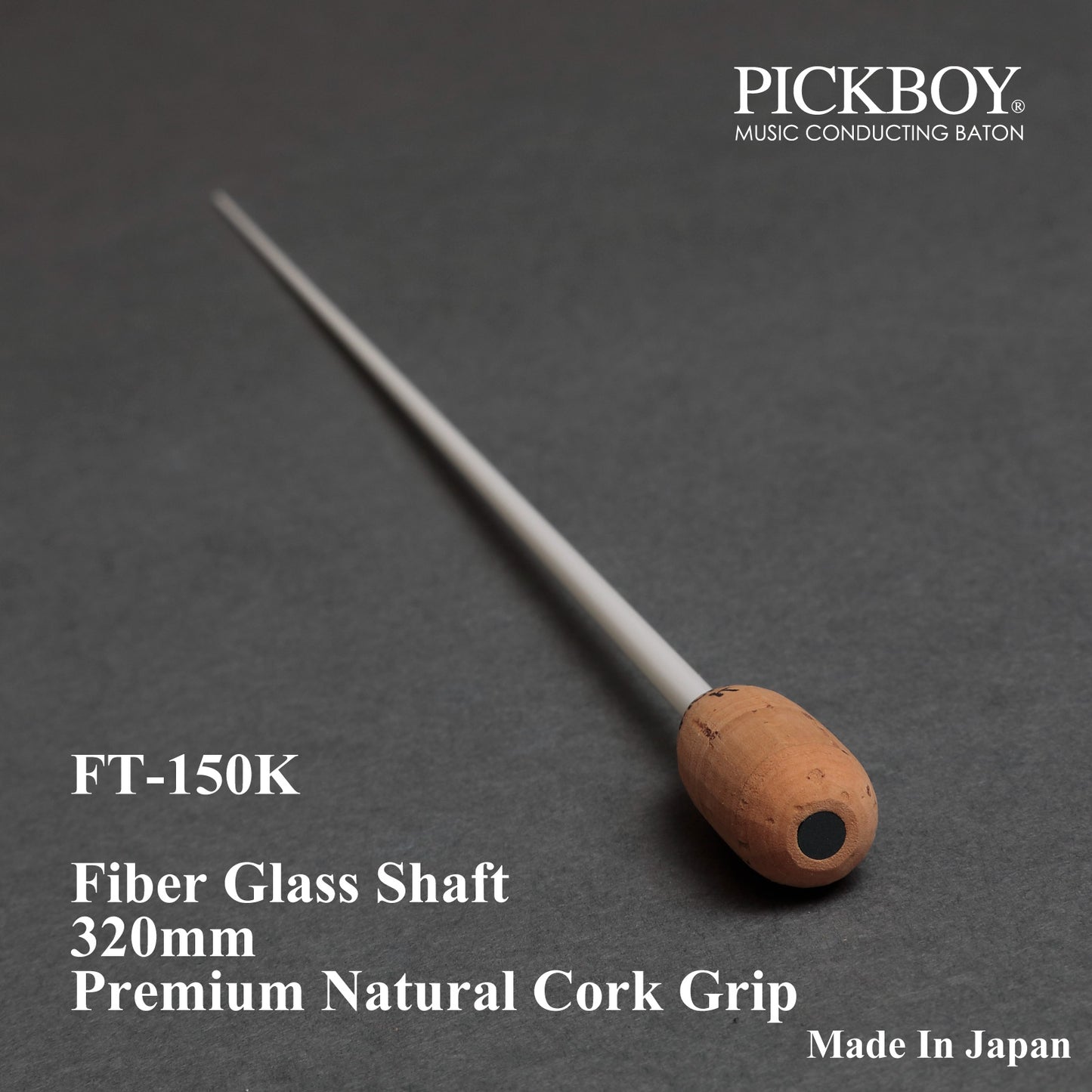 Bastón PICKBOY FT-150K | Mango de fibra de vidrio y empuñadura de corcho natural | 320 mm