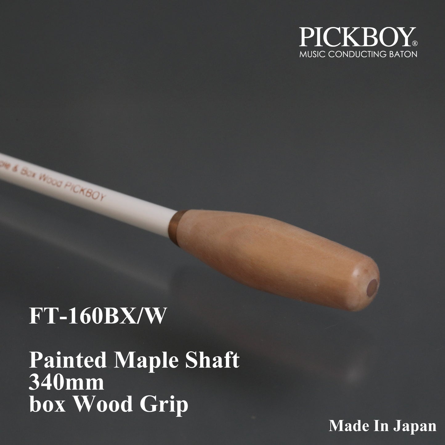 Bastón PICKBOY FT-160BX/W | Eje de arce y empuñadura de boj | 340 mm