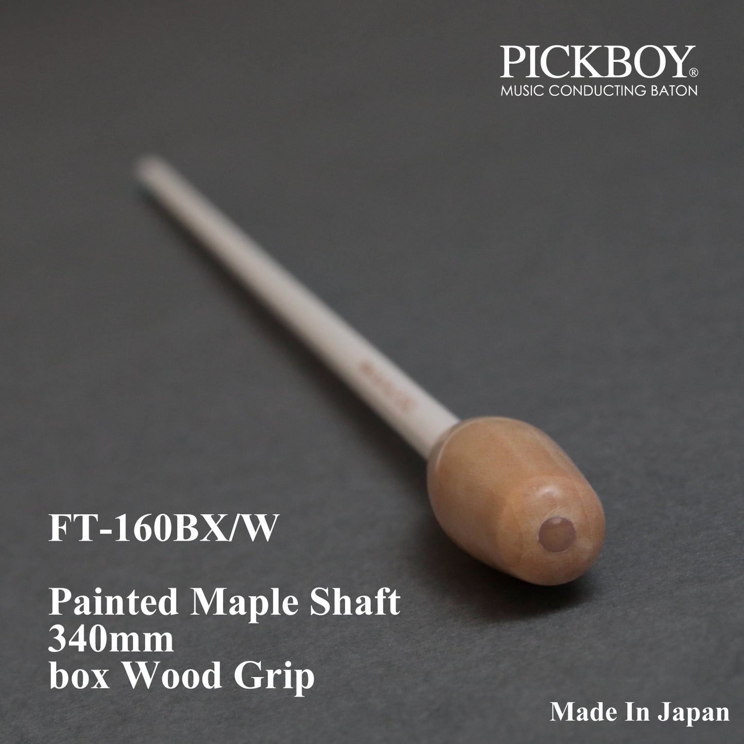 Bastón PICKBOY FT-160BX/W | Eje de arce y empuñadura de boj | 340 mm