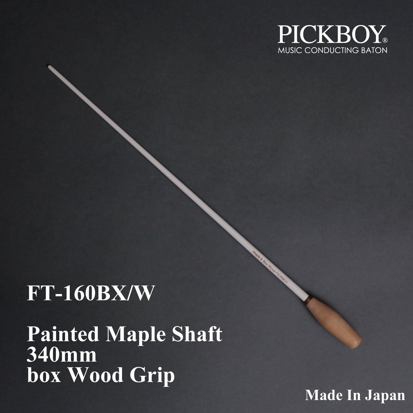 Bastón PICKBOY FT-160BX/W | Eje de arce y empuñadura de boj | 340 mm