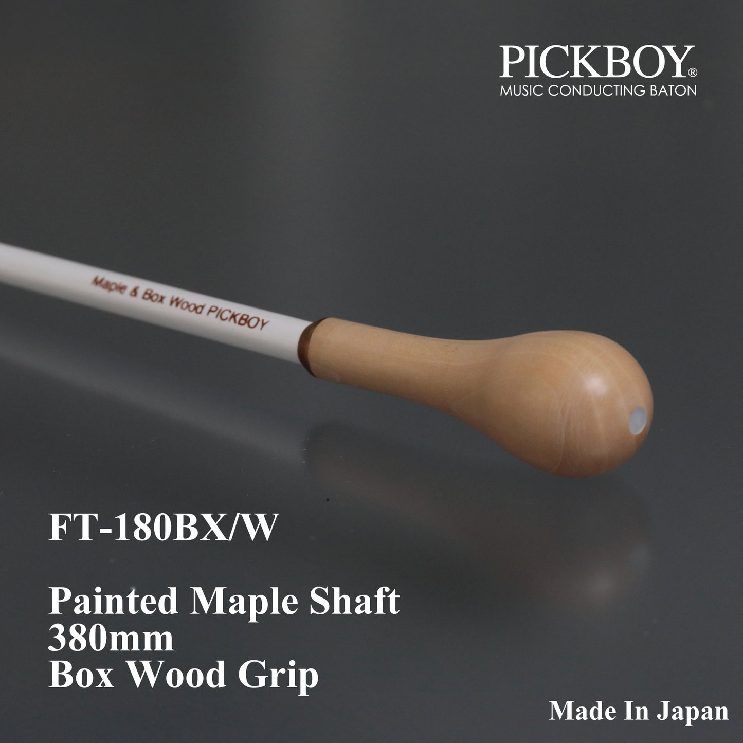 PICKBOY Baton FT-180BX/W | Maple Shaft & Boxwood Grip | 380mm