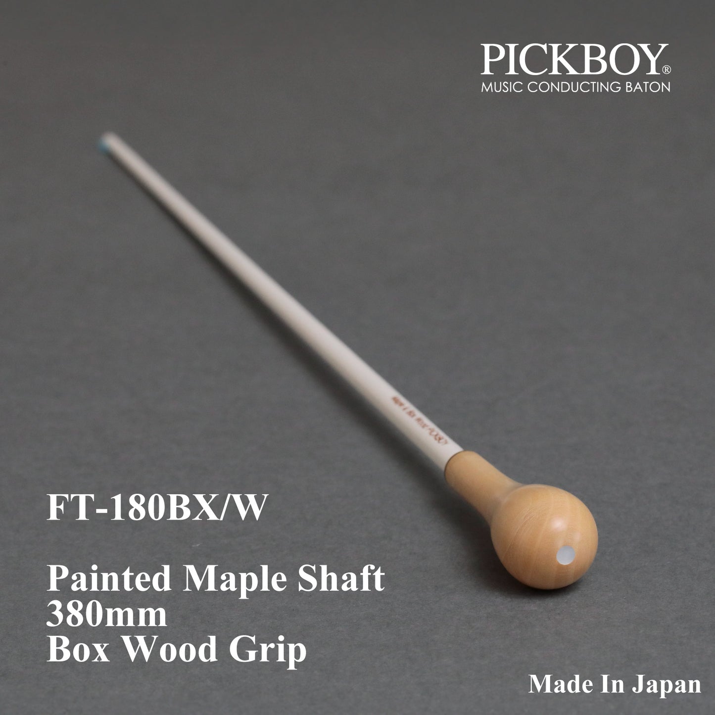 PICKBOY Baton FT-180BX/W | Maple Shaft & Boxwood Grip | 380mm