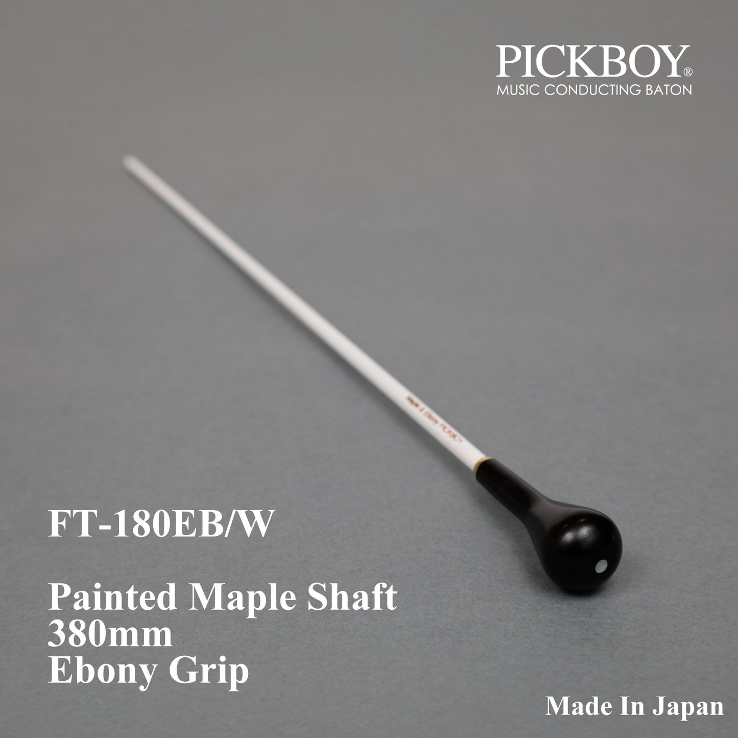 PICKBOY Baton FT-180EB/W | Maple Shaft & Ebony Grip | 380mm