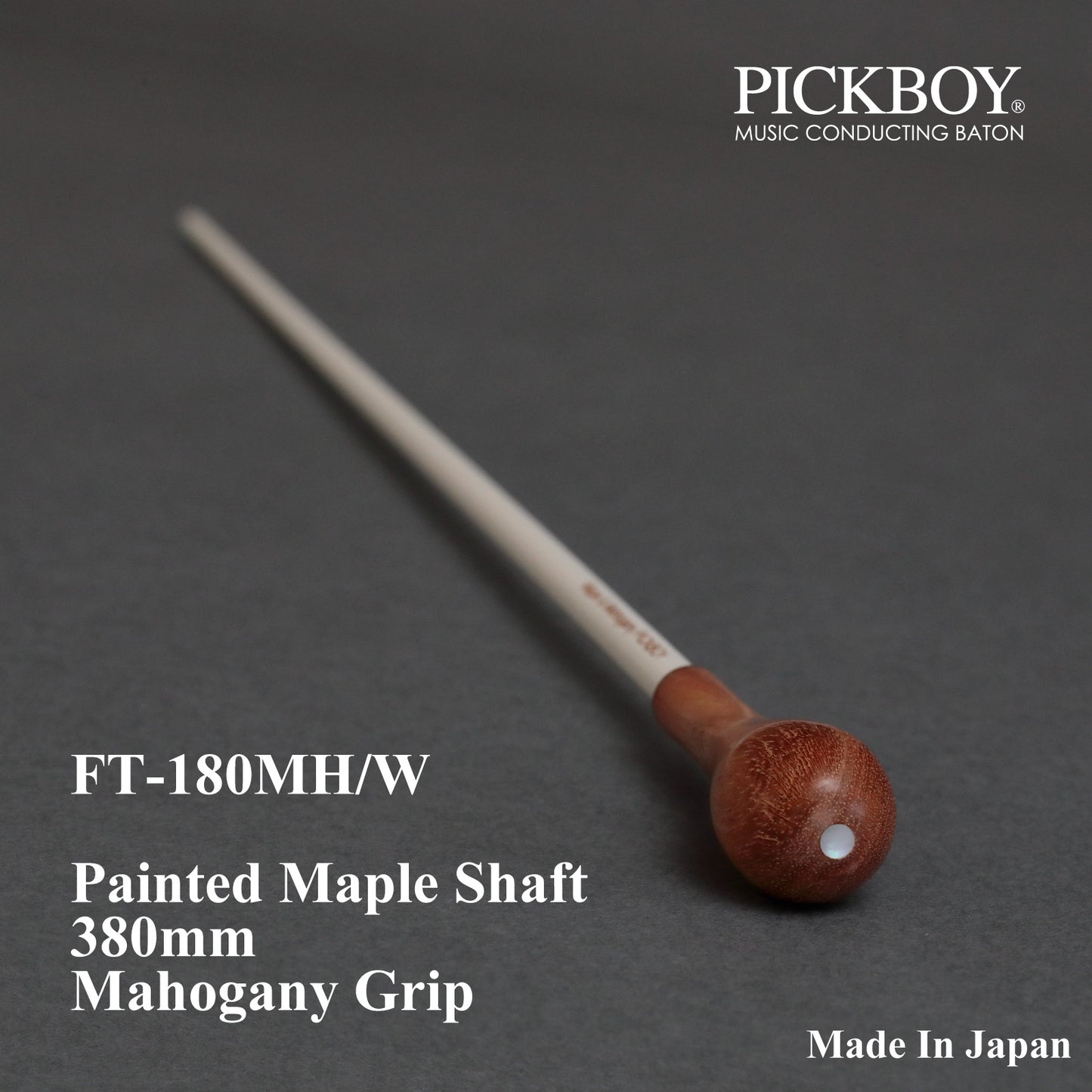 Bastón PICKBOY FT-180MH/W | Eje de arce y empuñadura de caoba | 380 mm