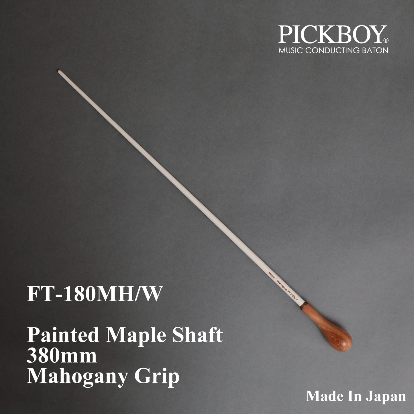 Bastón PICKBOY FT-180MH/W | Eje de arce y empuñadura de caoba | 380 mm