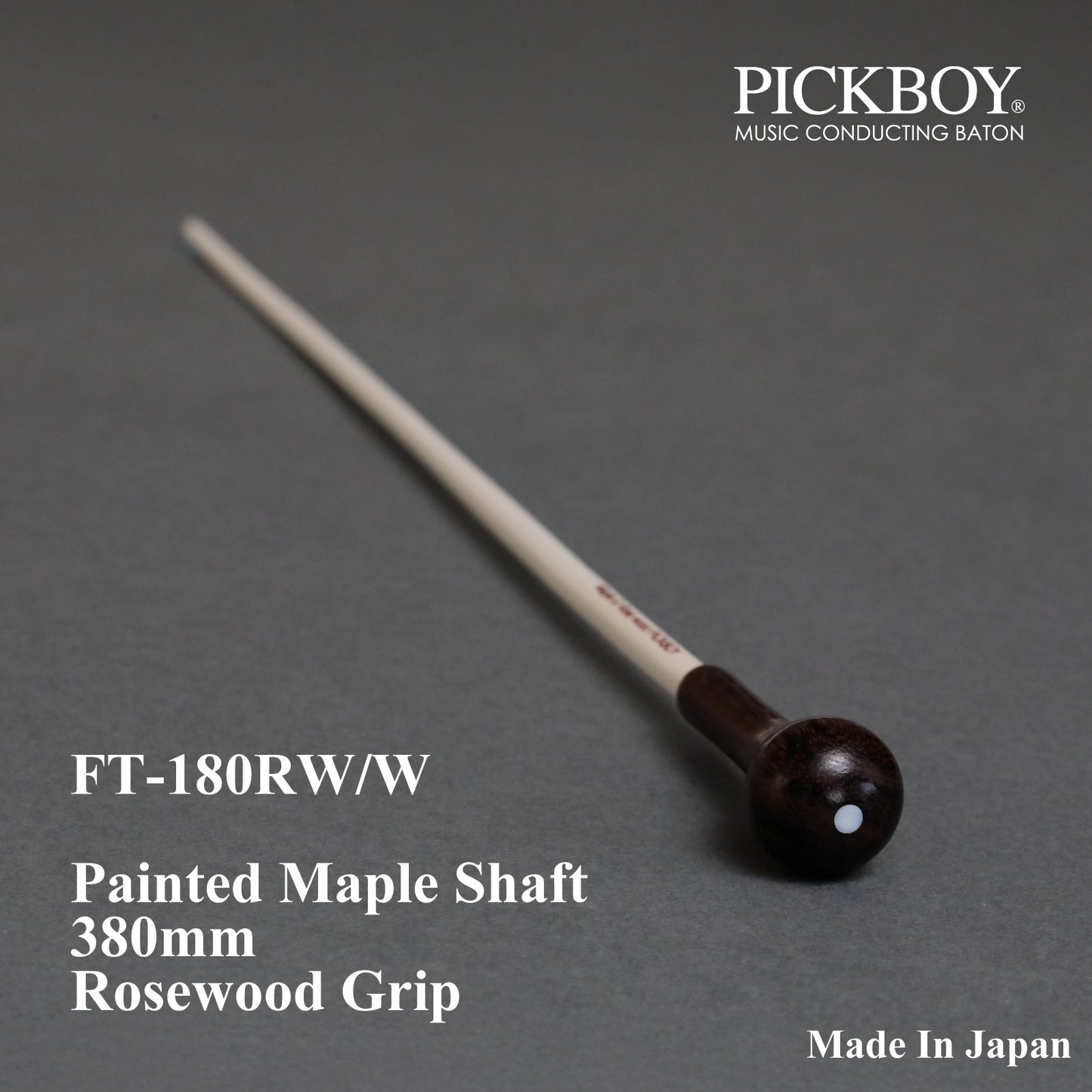 PICKBOY Baton FT-180RW/W | Maple Shaft & Rosewood Grip | 380mm