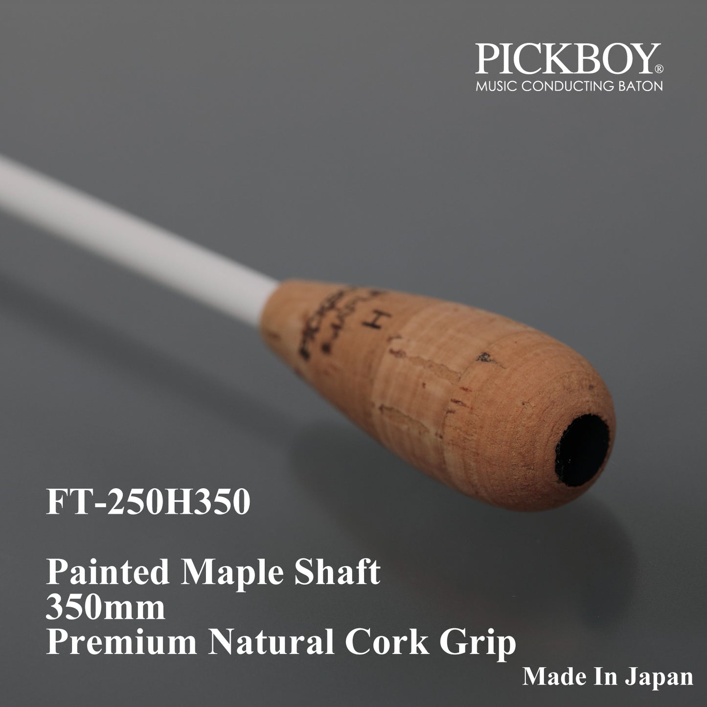PICKBOY Schlagstock FT-250H350 | Ahornschaft & Griff aus Naturkork | 350mm