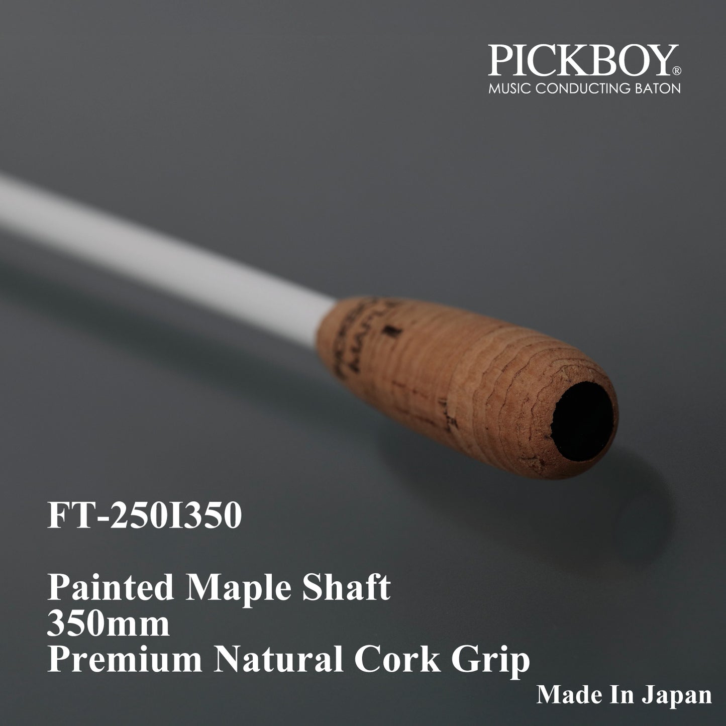 PICKBOY Baton FT-250I350 | Manico in acero e impugnatura in sughero naturale | 350 mm
