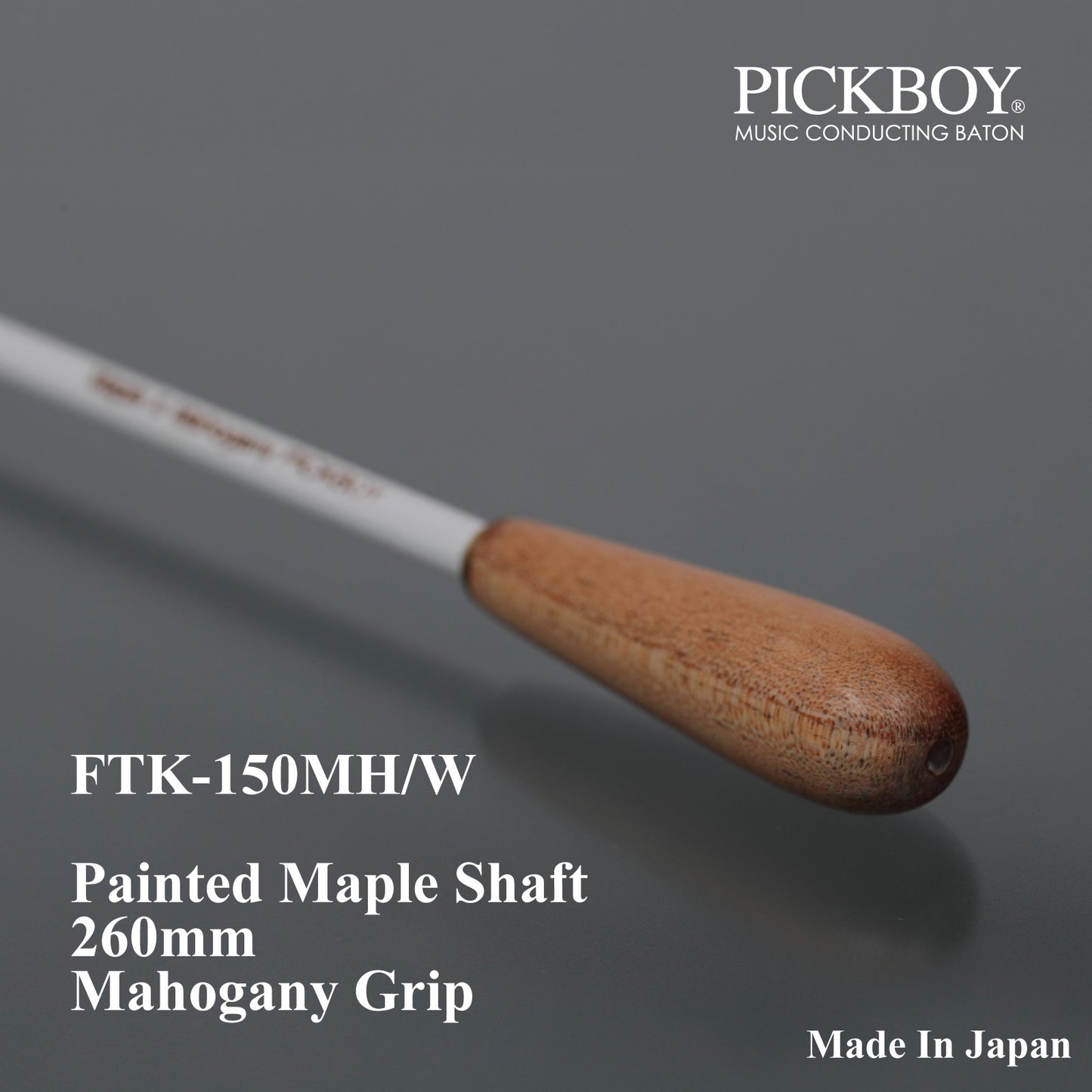 PICKBOY Baton FTK-150MH/W | Asta in acero e impugnatura in mogano | 260 mm
