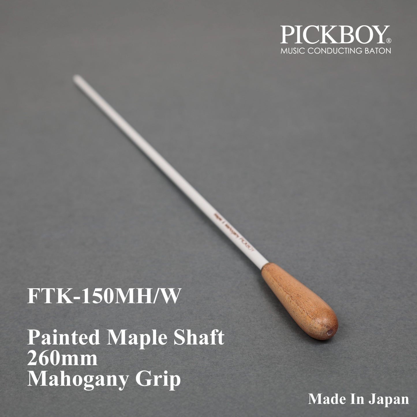 PICKBOY Baton FTK-150MH/W | Asta in acero e impugnatura in mogano | 260 mm