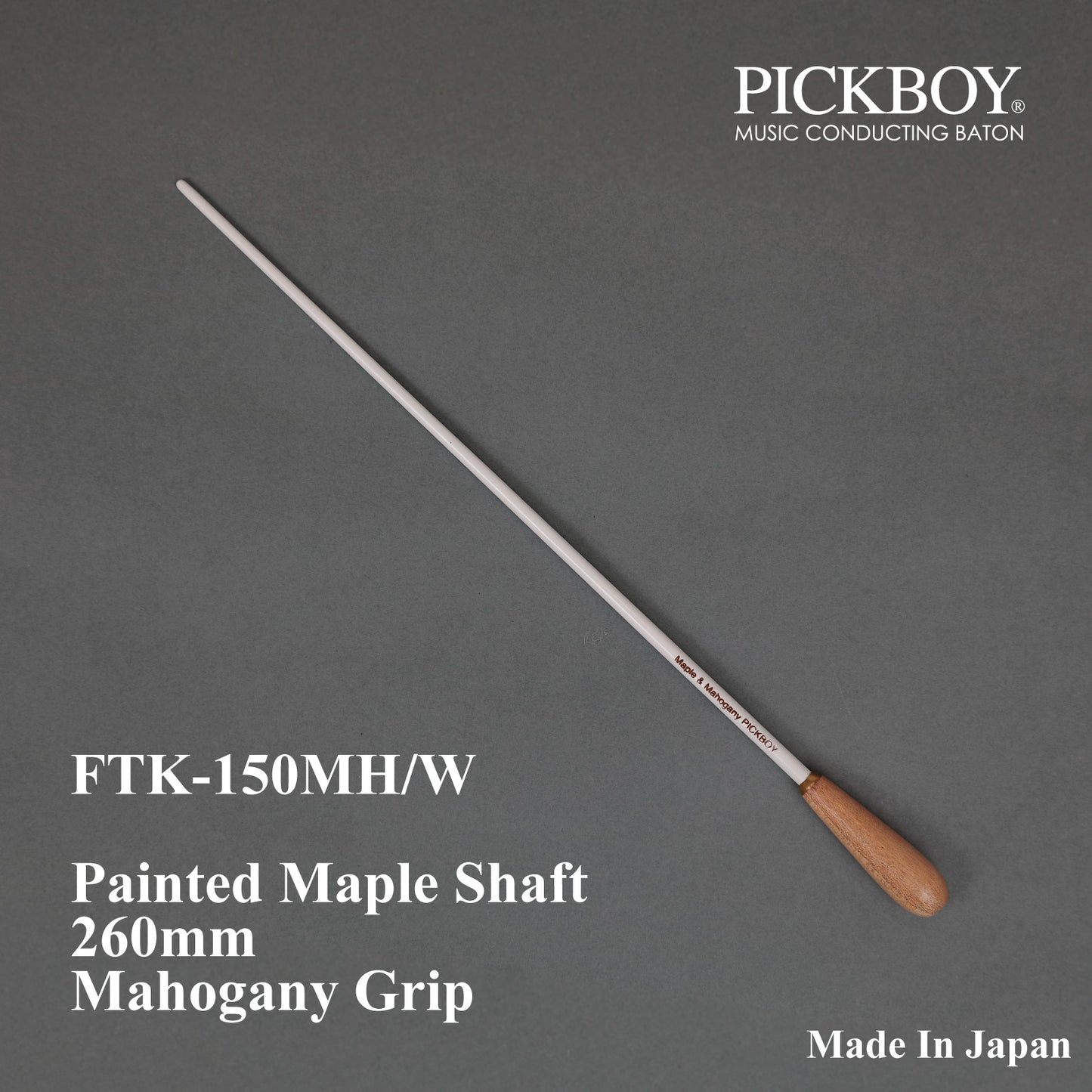PICKBOY Baton FTK-150MH/W | Asta in acero e impugnatura in mogano | 260 mm