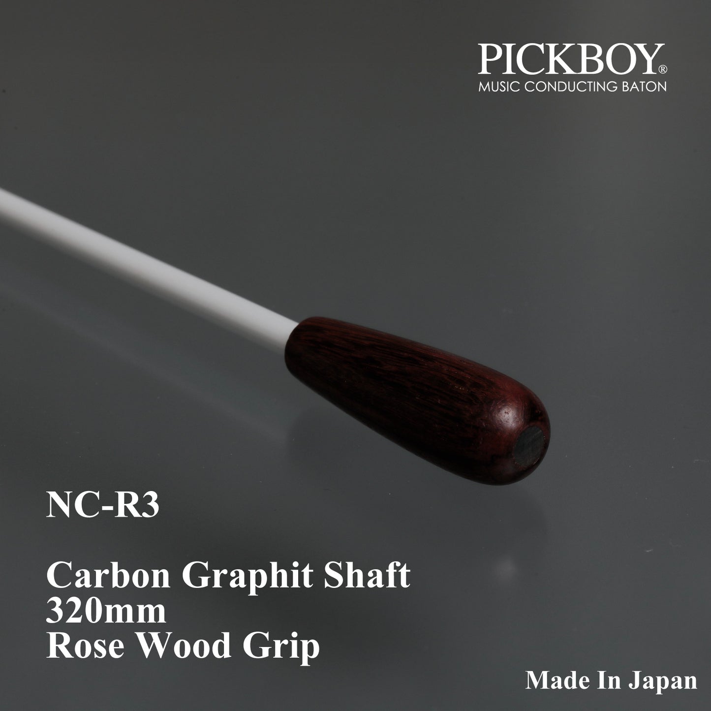 Batuta de director PICKBOY NC-R3 | Mango de grafito de carbono y empuñadura de palisandro | 320 mm