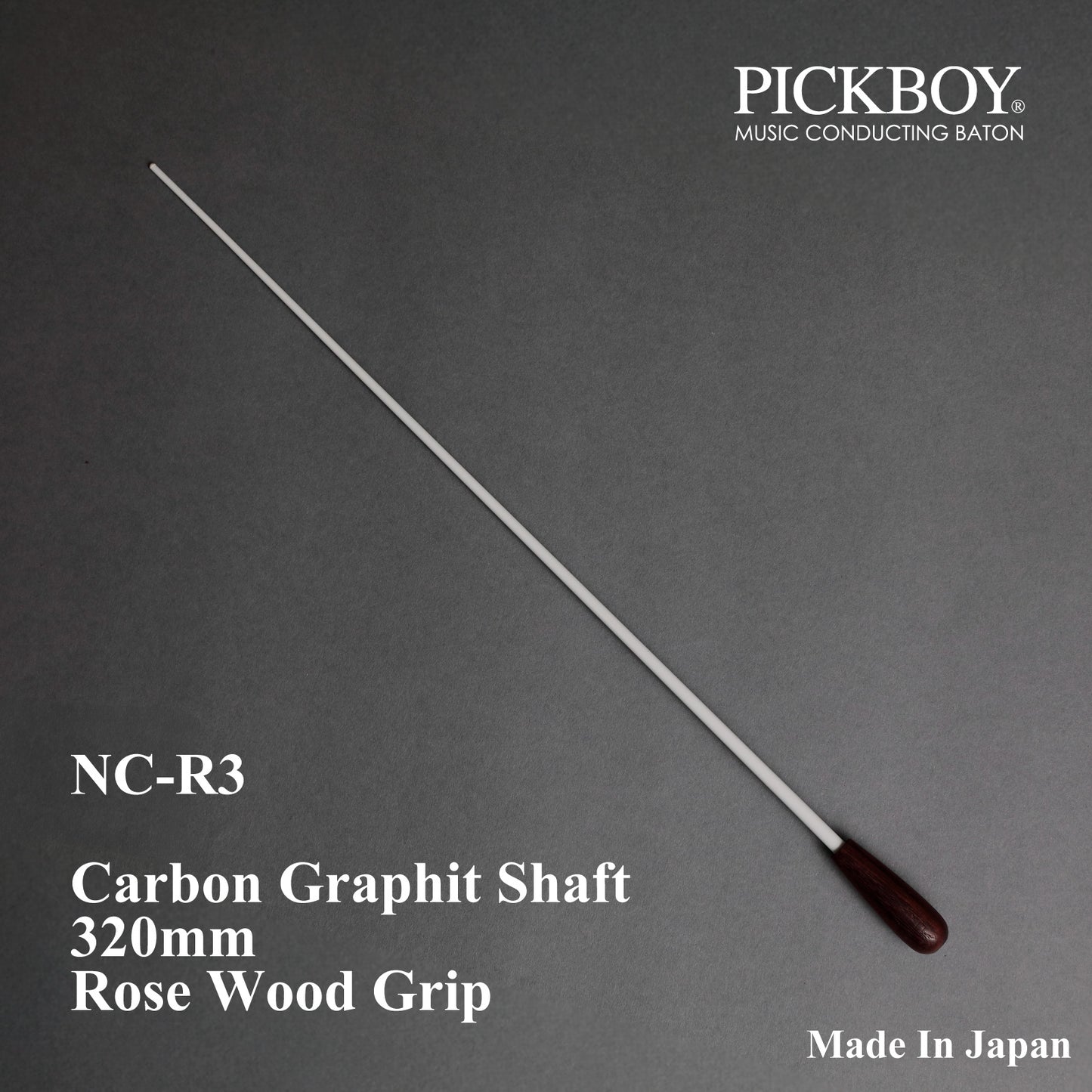 Batuta de director PICKBOY NC-R3 | Mango de grafito de carbono y empuñadura de palisandro | 320 mm