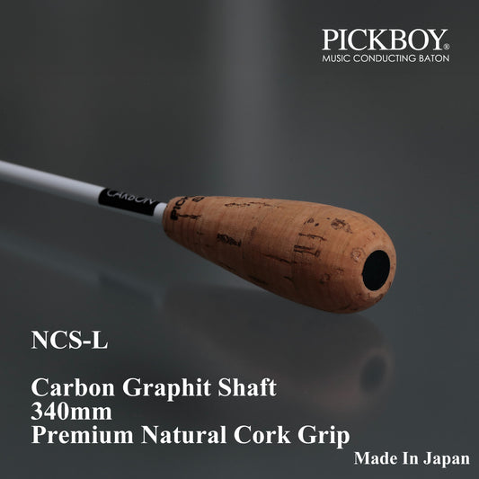 PICKBOY Taktstock NCS-L | Schaft aus Carbon-Graphit & Griff aus Naturkork | 340mm
