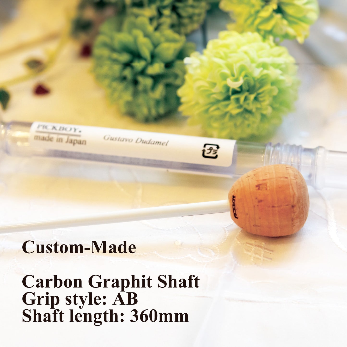 PICKBOY Conducting Baton Custom Made | Material Grip: Premium Natural Cork, Ebony, Rosewood Shaft: Carbon Graphite | PICKBOY Music Conducting Baton
