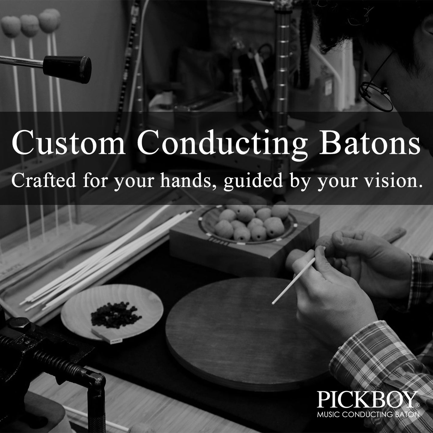 PICKBOY Music Conducting Baton Custom Baton | Material Grip: Premium natural cork, ebony, rosewood Shaft: Carbon graphite | PICKBOY Music Conducting Baton