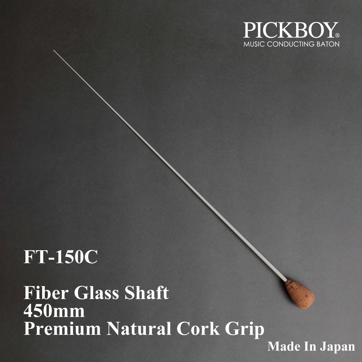 PICKBOY Schlagstock FT-150C | Fiberglasschaft &amp; Naturkorkgriff | 450mm