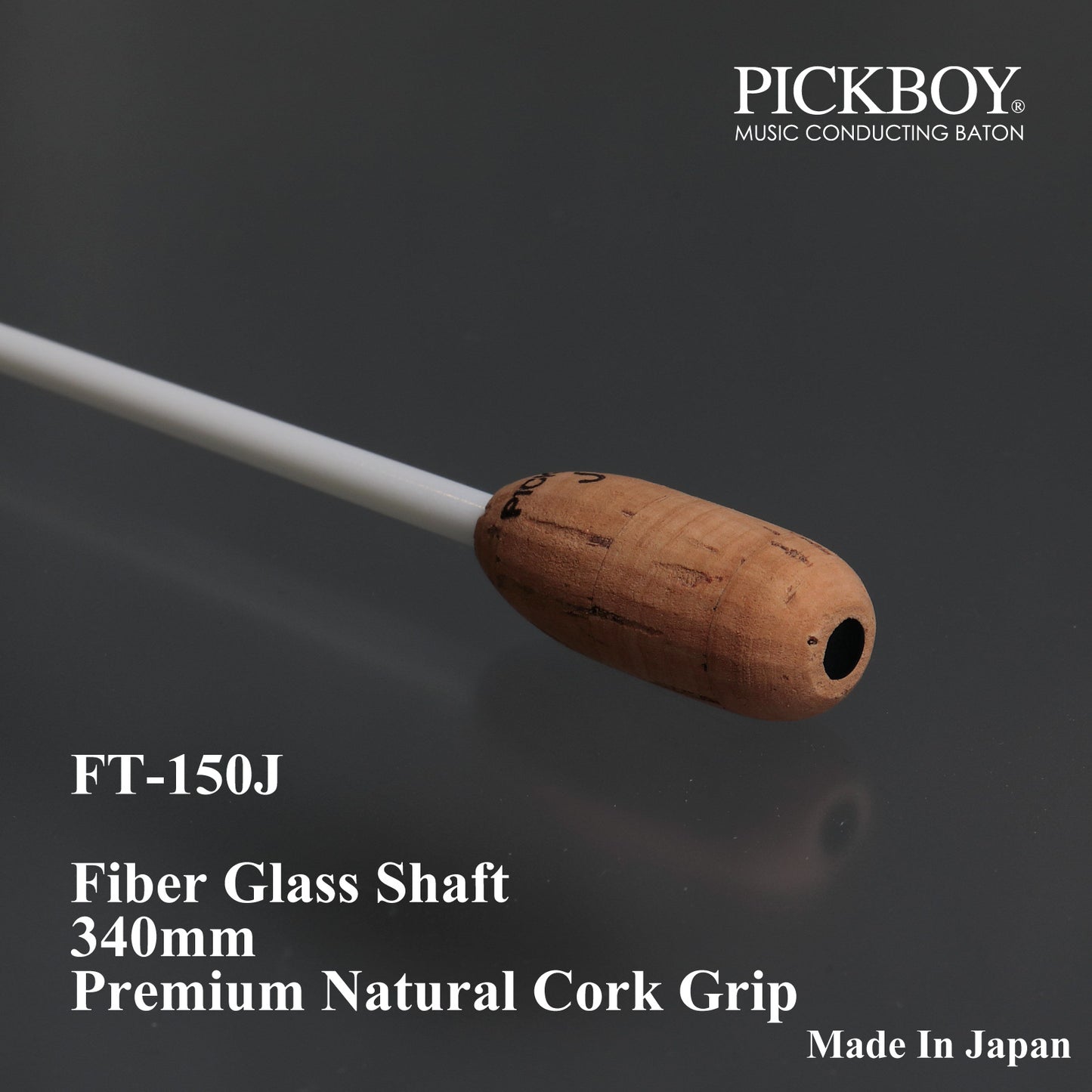 PICKBOY Schlagstock FT-150J | Fiberglasschaft &amp; Naturkorkgriff | 340mm