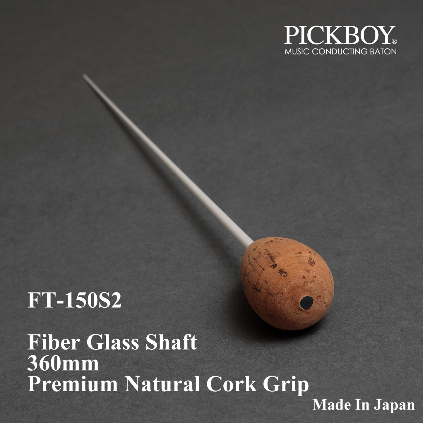 PICKBOY Schlagstock FT-150S2 | Fiberglasschaft &amp; Naturkorkgriff | 360mm