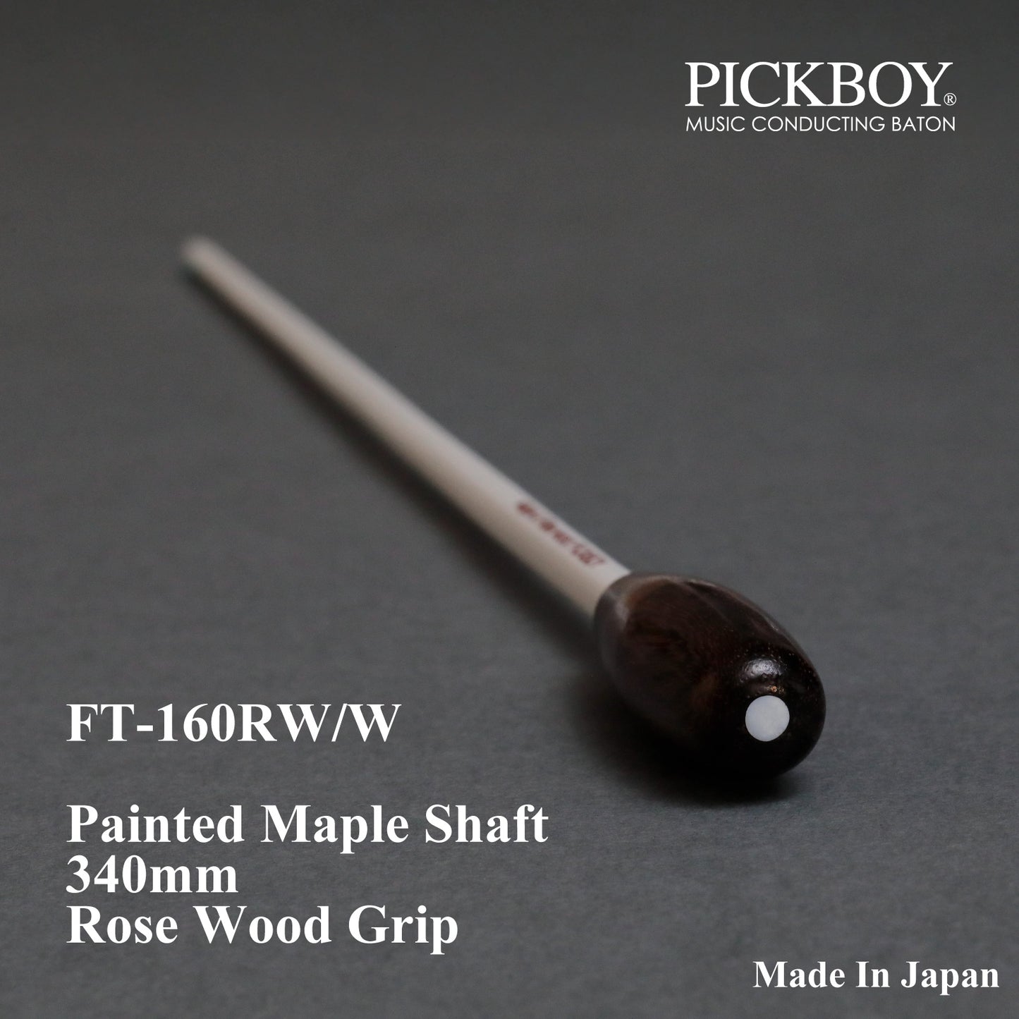 PICKBOY Baton FT-160RW/W | Maple Shaft &amp; Rosewood Grip | 340mm