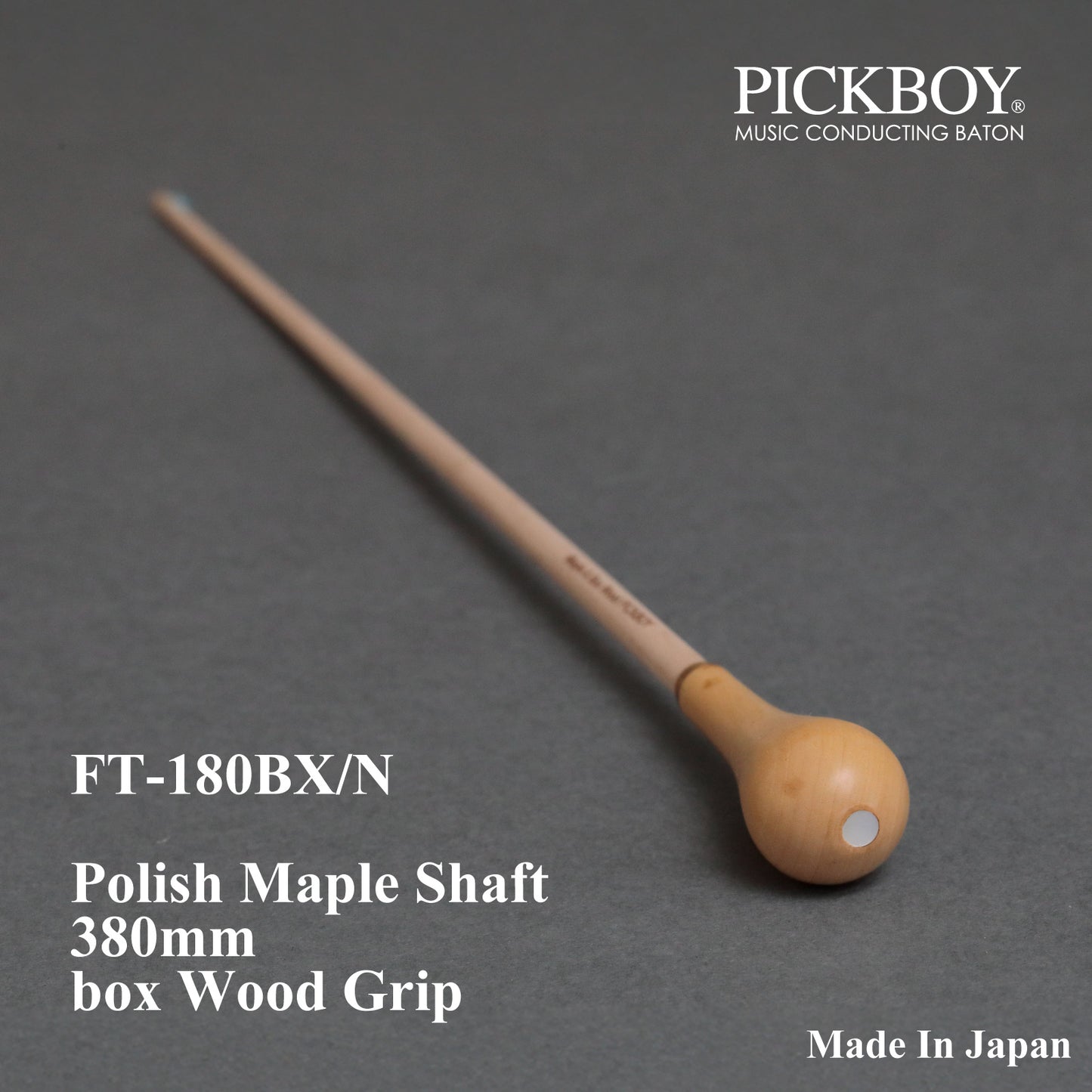 PICKBOY Baton FT-180BX/N | Maple Shaft &amp; Boxwood Grip | 380mm