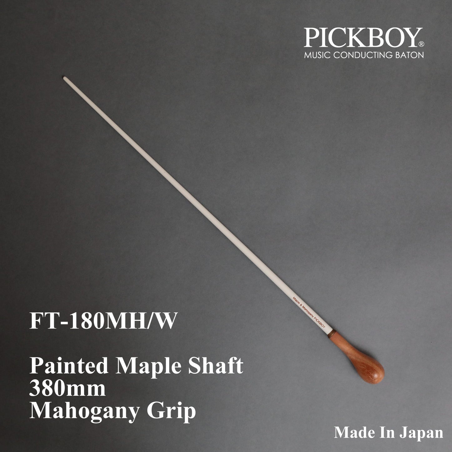 PICKBOY Baton FT-180MH/W | Maple Shaft &amp; Mahogany Grip | 380mm