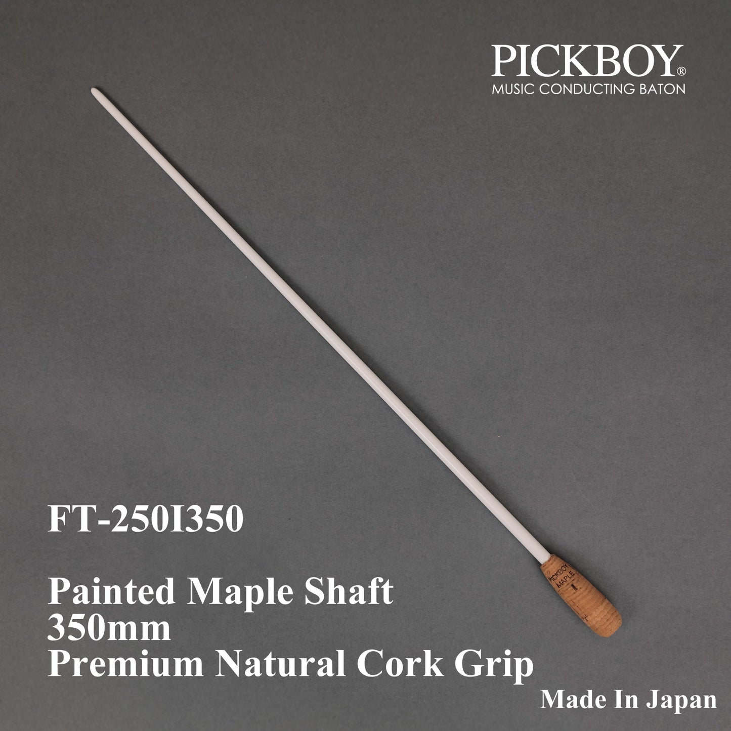 PICKBOY Baton FT-250I350 | Maple Shaft &amp; Premium Natural Cork Grip | 350mm