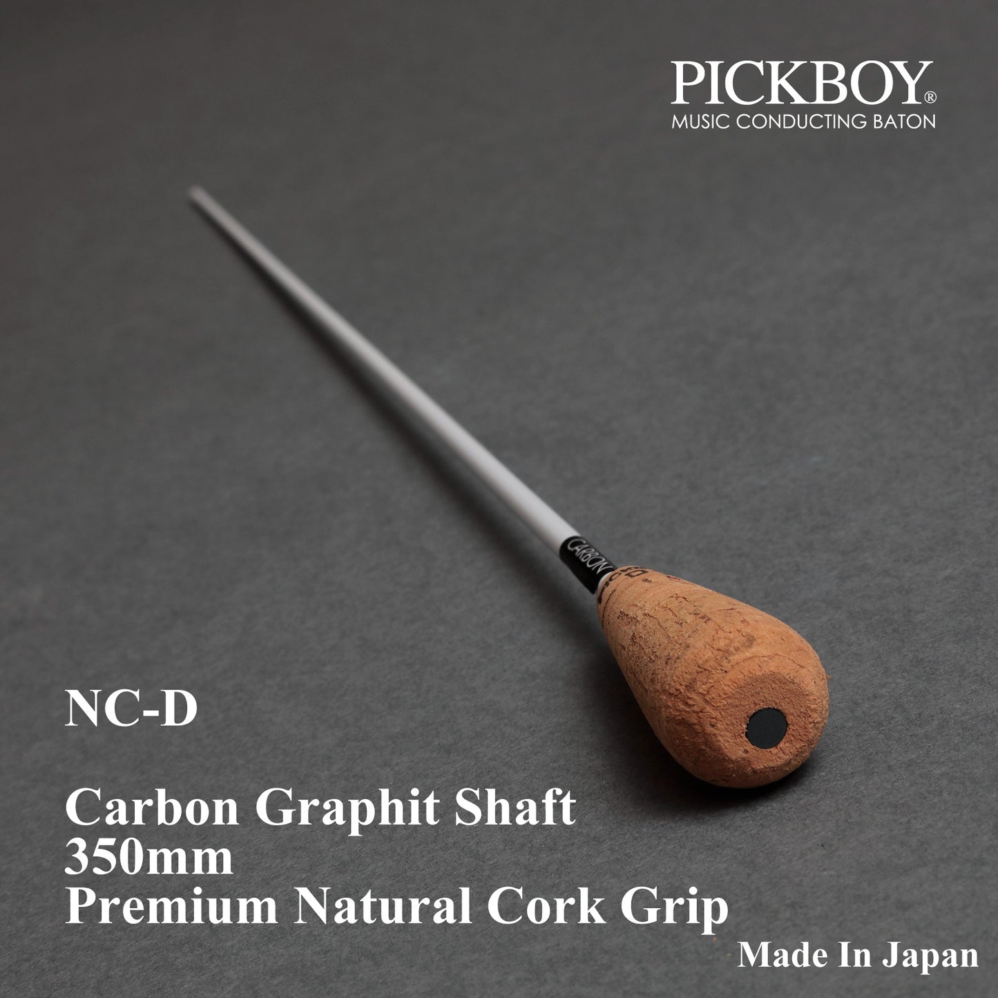 PICKBOY Conductor's Baton NC-D | Carbon Graphite Shaft &amp; Natural Cork Grip | 350mm