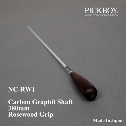 PICKBOY 指挥棒 NC-RW1 |碳石墨杆身和玫瑰木握把 | 380毫米