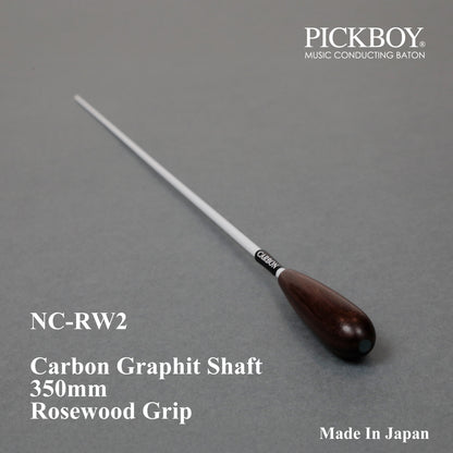 Baguette de chef d'orchestre PICKBOY NC-RW2 | Manche en graphite de carbone et poignée en palissandre | 350 mm