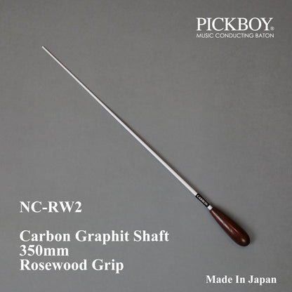 Baguette de chef d'orchestre PICKBOY NC-RW2 | Manche en graphite de carbone et poignée en palissandre | 350 mm