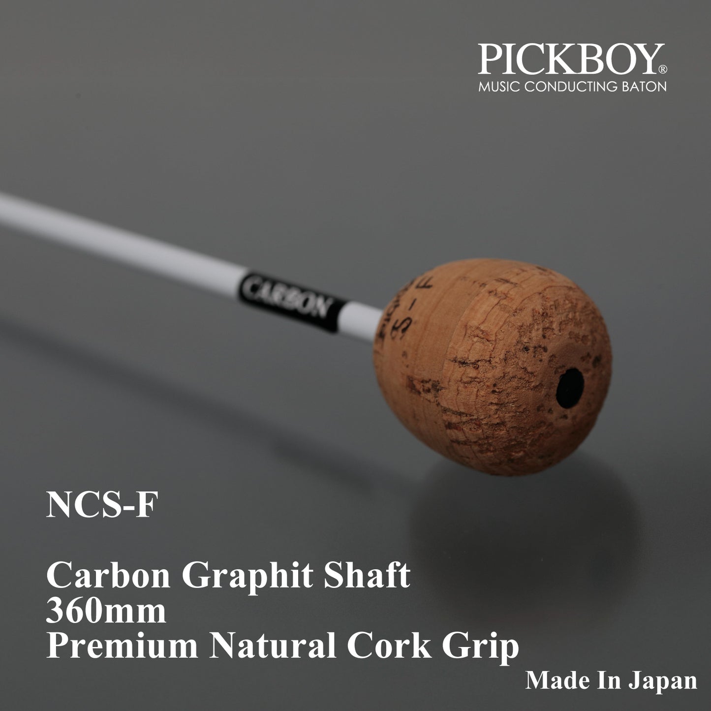 PICKBOY Conductor's Baton NCS-F | Carbon Graphite Shaft &amp; Natural Cork Grip | 360mm