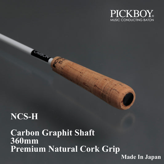 PICKBOY Taktstock NCS-H | Schaft aus Carbon-Graphit &amp; Griff aus Naturkork | 360mm