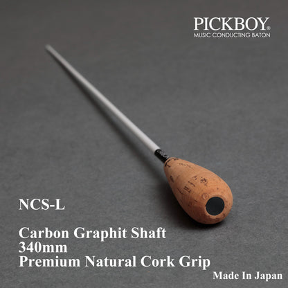 PICKBOY Conductor's Baton NCS-L | Carbon Graphite Shaft &amp; Natural Cork Grip | 340mm