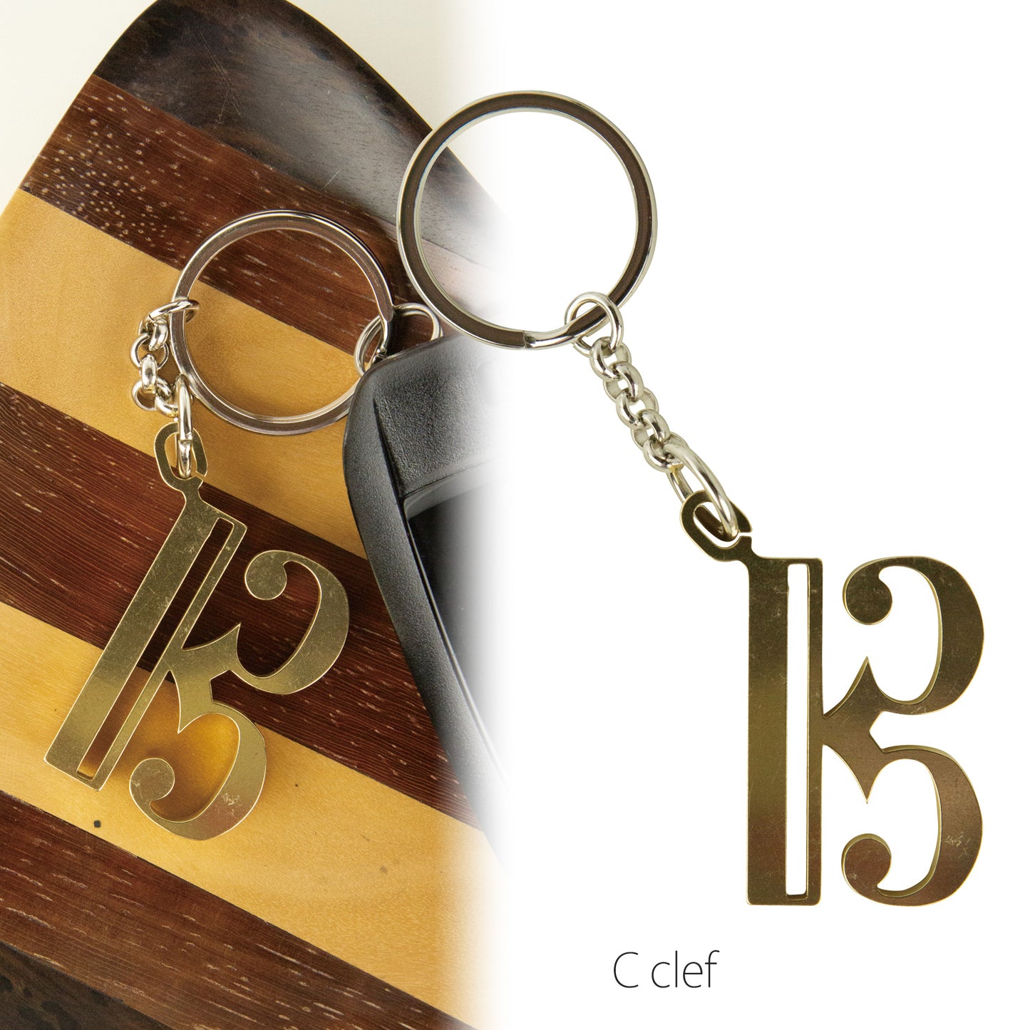 PICKBOY | Solid brass keychain [G clef/C clef/F clef/Σ/0~9] | *14 types in total