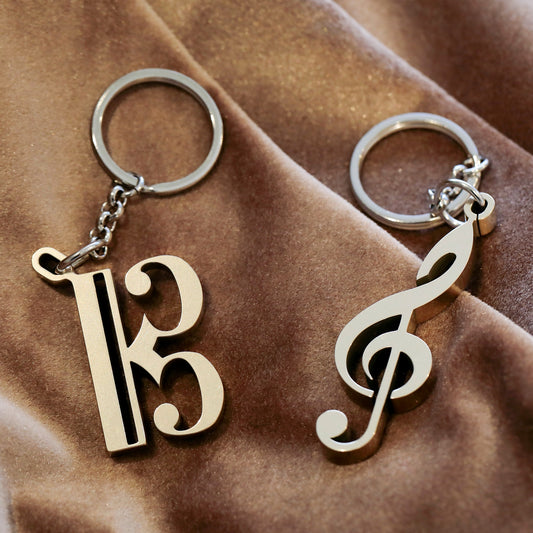 PICKBOY | Solid brass keychain [G clef/C clef/F clef/Σ/0~9] | *14 types in total